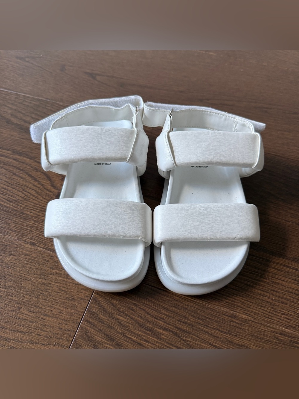 MM6 Maison Martin Margiela White Kids Velcro Strap Sandals